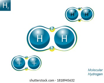 Molecular Hydrogen - H2 in vector