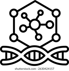Ilustração de vetor de linha de ícone molecular