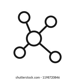Molecular icon. Science lab concept, simple flat design. Isolate on white background.