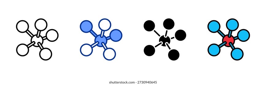 Molecular icon set multiple style collection
