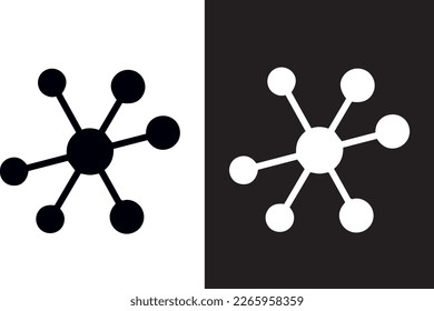 Molecular Icon vector design black and white
