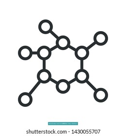 Molecular Icon Vector Illustration Logo Template
