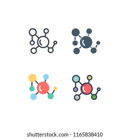 molecular icons vector with four different style