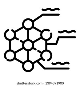 Molecular lattice icon. Outline molecular lattice vector icon for web design isolated on white background