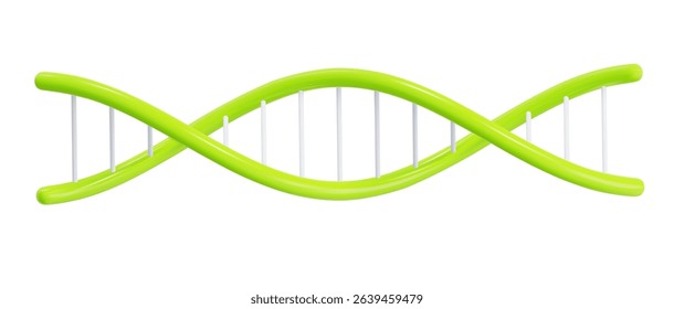 Molecular light green dna strand structure icon. 3d stock vector illustration on isolated background.