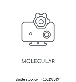 Molecular linear icon. Molecular concept stroke symbol design. Thin graphic elements vector illustration, outline pattern on a white background, eps 10.