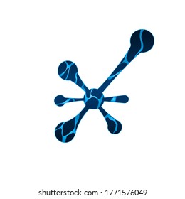 Molecular logo blue chemical atoms vector