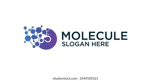 Molecular logo is full color, beautiful color, technology color, knowledge logo, science logo.