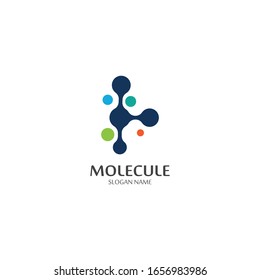Molecular logo structure chemical atoms vector illustration