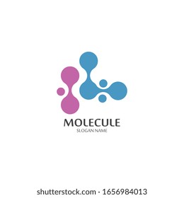 Molecular logo structure chemical atoms vector illustration