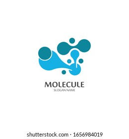 Molecular logo structure chemical atoms vector illustration