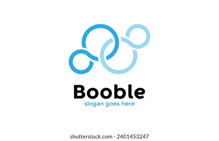 Molecular logo vector biology science technology symbol of connection network innovative