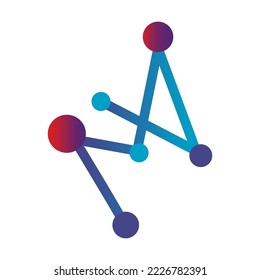 Modelo molecular de átomo, estructura celular. Biotecnología, genética. Molécula colorida aislada sobre fondo blanco