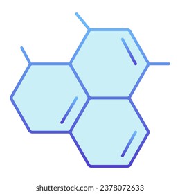 Molecular model flat icon. Biology cell blue icons in trendy flat style. Molecule gradient style design, designed for web and app. Eps 10