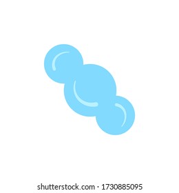 Symbol des molekularen Modells auf weißem Hintergrund isoliert. Gruppe von Atomen miteinander verbunden, chemische Verbindung, Physik, organische Chemie, biochemische Elemente. Flache Vektorgrafik.