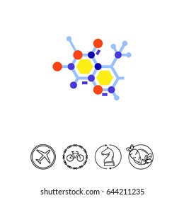 Molecular Model as Science Concept Icon