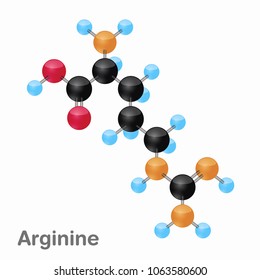 Molecular omposition and structure of Arginine, Arg, best for books and education