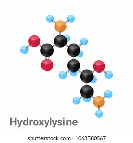 Molecular omposition and structure of Hydroxylysine, Hyl, best for books and education