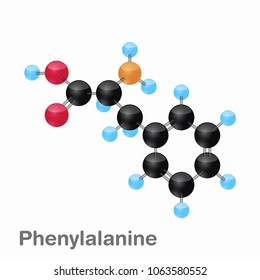 Molecular omposition and structure of Phenylalanine, Phe, best for books and education