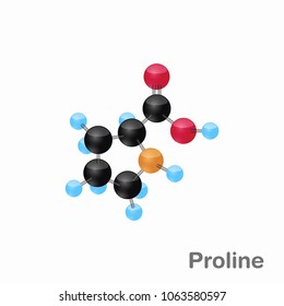 Molecular omposition and structure of Proline, Pro, best for books and education