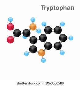 Molecular omposition and structure of Tryptophan, Trp, best for books and education