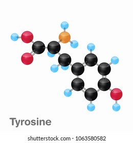 Molecular omposition and structure of Tyrosine, Tyr, best for books and education