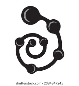 Icono de partícula molecular, diseño de símbolo de ilustración vectorial