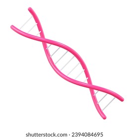 Das Symbol für die Struktur des molekularen rosa Dna-Strangs. 3D-Stock-Vektorgrafik auf isoliertem Hintergrund.