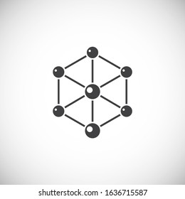 Molecular related icon on background for graphic and web design. Creative illustration concept symbol for web or mobile app.