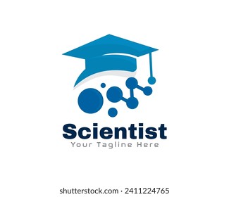 molecular scientist graduate logo icon symbol design template illustration inspiration