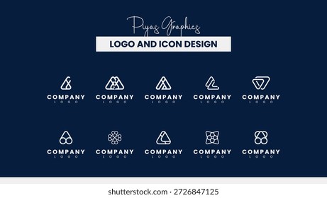 Logo-Design-Set im molekularen Star-Stil