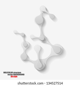 molecular structure in 3D style, of planar elements