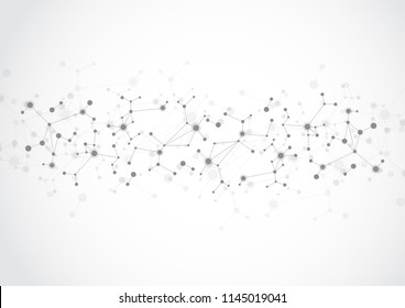 Molecular structure abstract tech background. Medical design. Vector illustration
