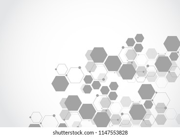 Molecular structure abstract tech background. Medical design. Vector illustration