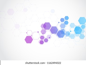 Molecular Structure Abstract Tech Background. Medical Design. Vector Illustration