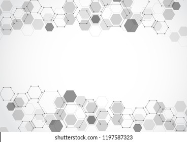 Molecular structure abstract tech background. Medical design. Vector illustration
