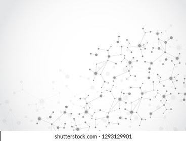 Molecular structure abstract tech background. Medical design. Vector illustration