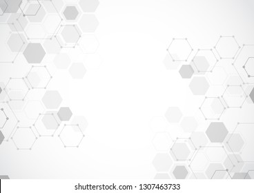 Molecular structure abstract tech background. Medical design. Vector illustration
