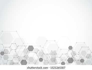 Molecular structure abstract tech background. Medical design. Vector illustration