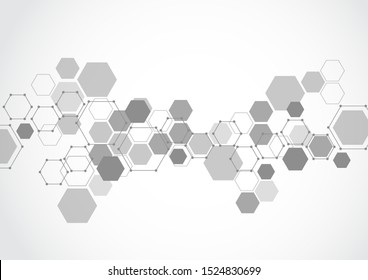 Molecular structure abstract tech background. Medical design. Vector illustration