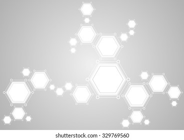 Molecular structure abstract tech light background. Vector medical design