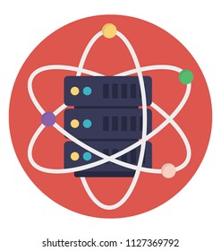 Molecular structure around a server symbolizing data driven science