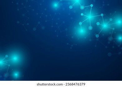 Molecular structure background. Abstract futuristic. Molecules technology on dark blue background. genetic and science background.