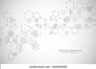 Molecular structure background. Abstract background with molecule DNA. Medical, science and technology concepts, vector illustration