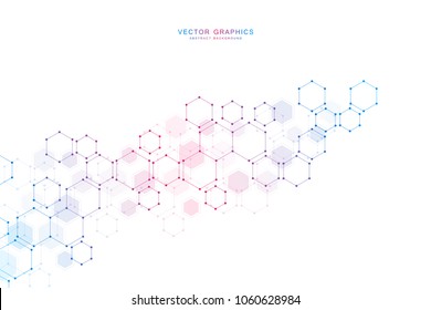 Molecular structure background. Abstract background with molecule DNA. Medical, science and technology concepts, vector illustration