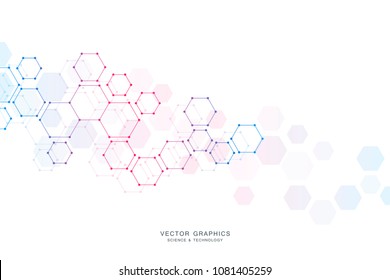 Molecular structure background. Abstract background with molecule DNA. Medical, science and technology concepts, vector illustration