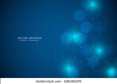 Molecular structure background. Abstract background with molecule DNA. Medical, science and technology concepts, vector illustration