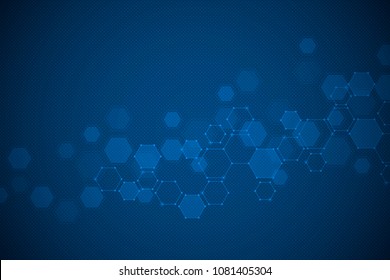 Molecular structure background. Abstract background with molecule DNA. Medical, science and technology concepts, vector illustration