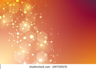 Molecular structure background. Abstract background with molecule DNA