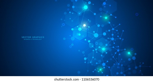 Molecular structure background  Abstract background and molecule DNA  Medical  science   technology concepts  vector illustration